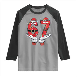 Funny 67 Meme Raglan Shirt Funny Christmas Party Holiday Gift TS12 Sport Gray Black Print Your Wear
