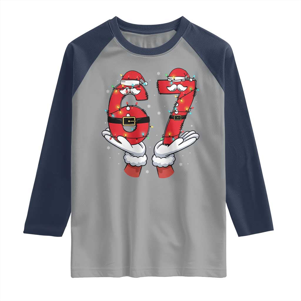 Funny 67 Meme Raglan Shirt Funny Christmas Party Holiday Gift TS12 Sport Gray Navy Print Your Wear
