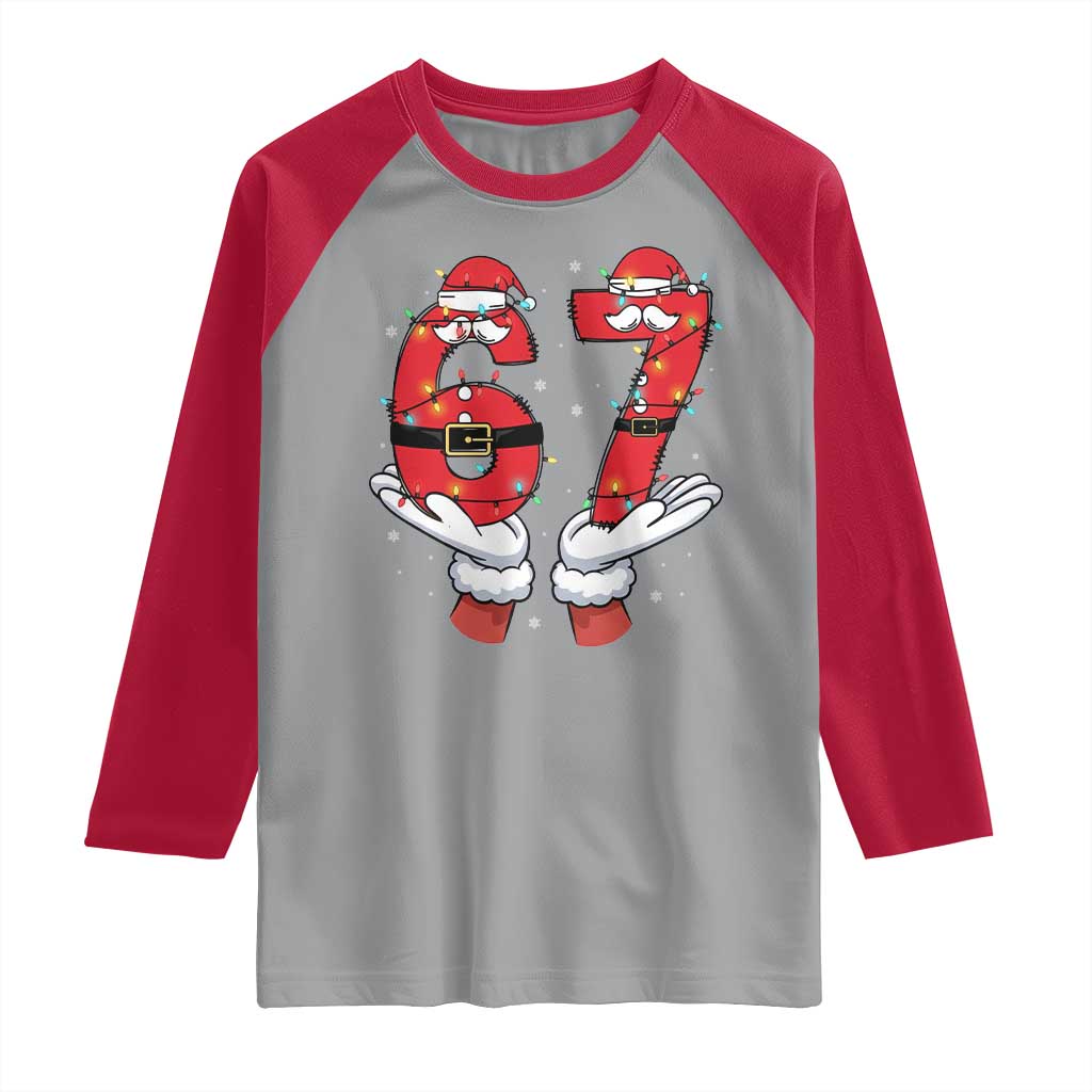 Funny 67 Meme Raglan Shirt Funny Christmas Party Holiday Gift TS12 Sport Gray Red Print Your Wear
