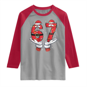 Funny 67 Meme Raglan Shirt Funny Christmas Party Holiday Gift TS12 Sport Gray Red Print Your Wear