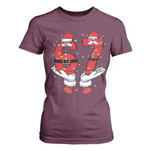 Funny 67 Meme T Shirt For Women Christmas Party Holiday Gag Gift TS12 Maroon Print Your Wear