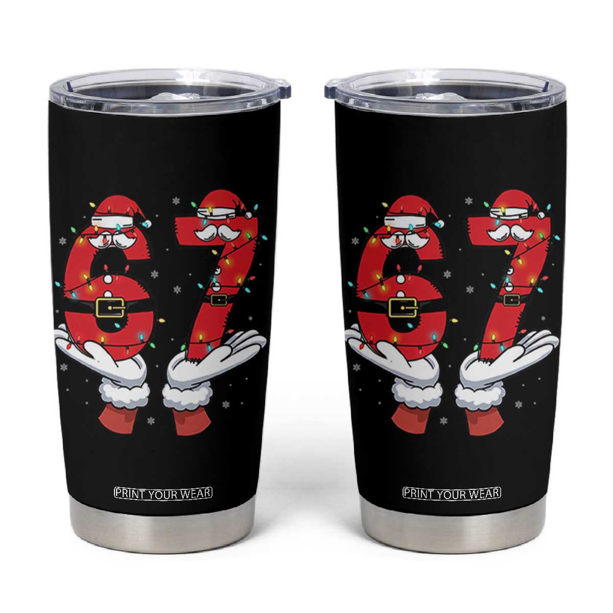 Funny 67 Meme Tumbler Cup Funny Christmas Party Holiday Gift TS12 Black Print Your Wear