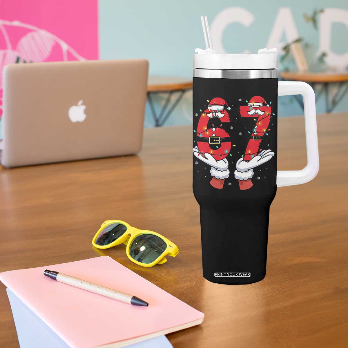 Funny 67 Meme Tumbler With Handle Funny Christmas Party Holiday Gift TS12 Print Your Wear