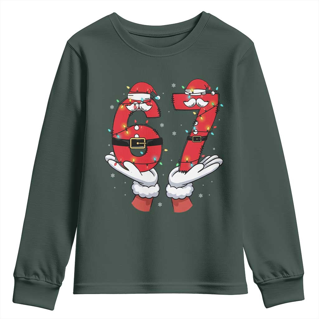 Funny 67 Meme Youth Sweatshirt Christmas Party Holiday Gag Gift TS12 Dark Forest Green Print Your Wear