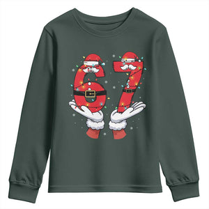 Funny 67 Meme Youth Sweatshirt Christmas Party Holiday Gag Gift TS12 Dark Forest Green Print Your Wear