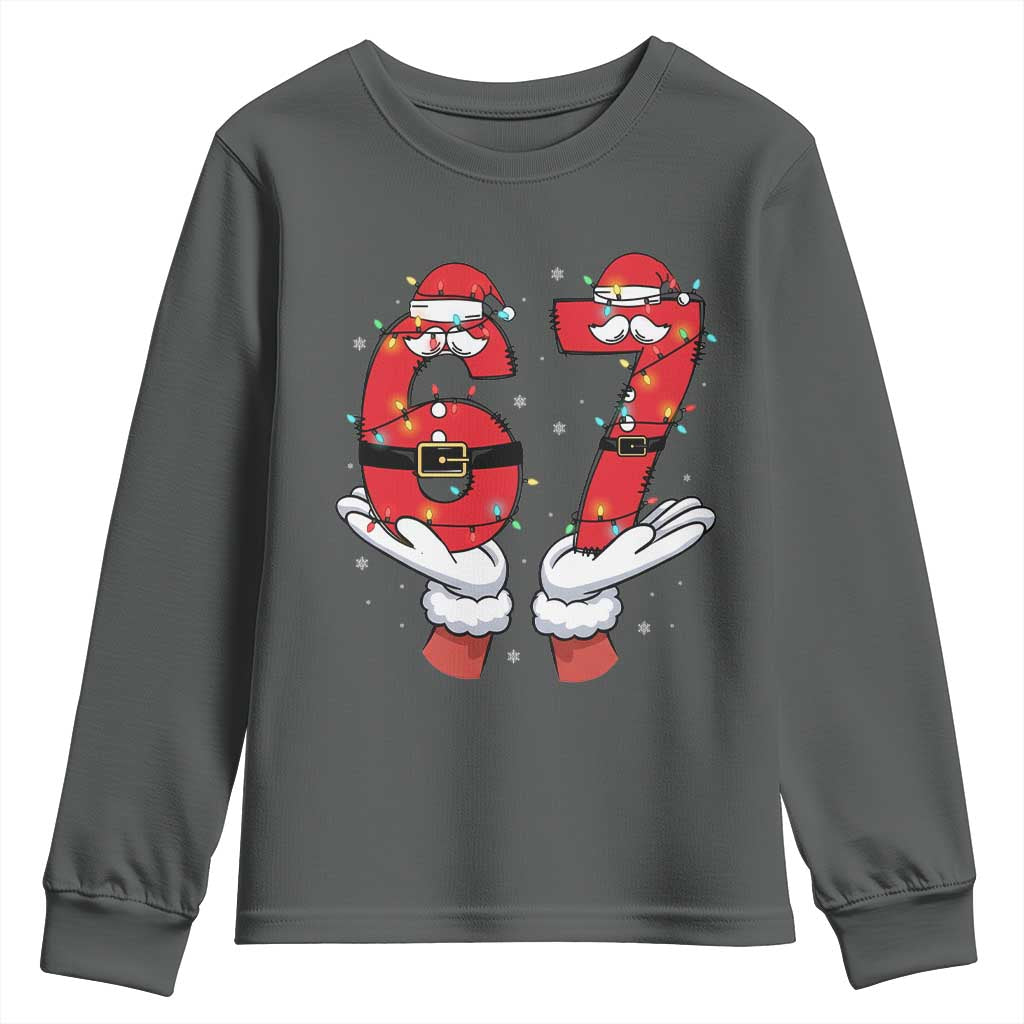 Funny 67 Meme Youth Sweatshirt Christmas Party Holiday Gag Gift TS12 Dark Heather Print Your Wear