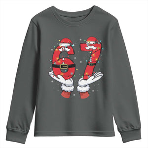 Funny 67 Meme Youth Sweatshirt Christmas Party Holiday Gag Gift TS12 Dark Heather Print Your Wear