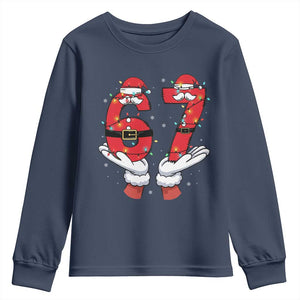 Funny 67 Meme Youth Sweatshirt Christmas Party Holiday Gag Gift TS12 Navy Print Your Wear
