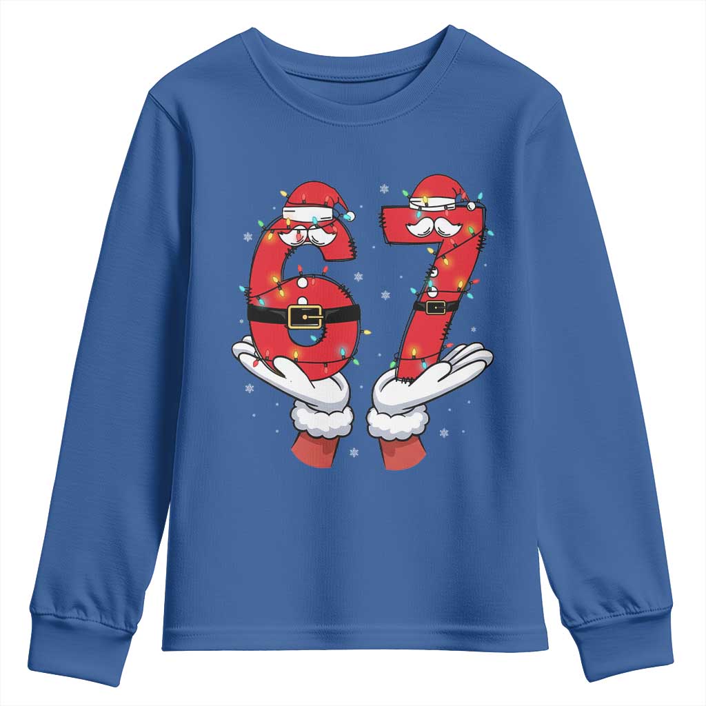 Funny 67 Meme Youth Sweatshirt Christmas Party Holiday Gag Gift TS12 Royal Blue Print Your Wear