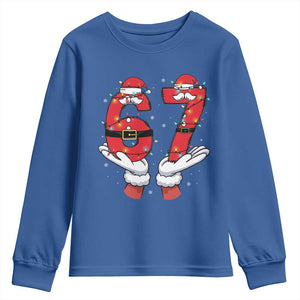 Funny 67 Meme Youth Sweatshirt Christmas Party Holiday Gag Gift TS12 Royal Blue Print Your Wear