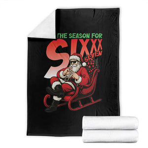 Tis The Season For Sixx Seven Meme Throw Blanket Funny Trendy Christmas Party Gift TS12 Black Print Your Wear