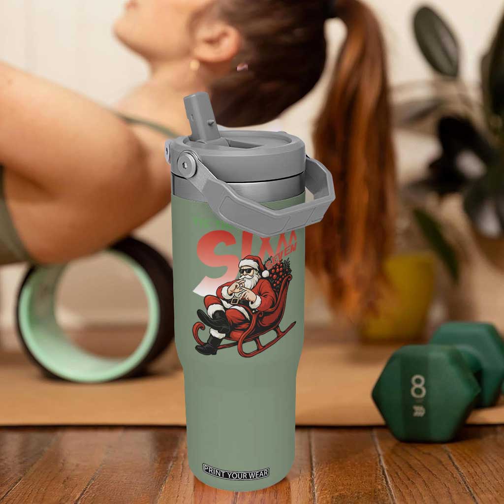 Tis The Season For Sixx Seven Meme Flip Straw Tumbler Funny Trendy Christmas Party Gift TS12 One Size: 30 oz Moss Green Print Your Wear