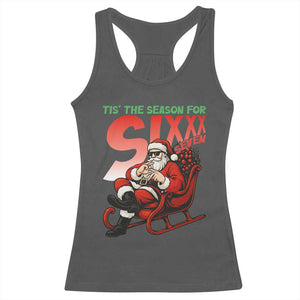 Tis The Season For Sixx Seven Meme Racerback Tank Top Funny Trendy Christmas Party Gift TS12 Dark Heather Print Your Wear