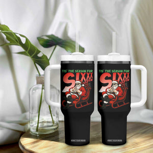 Tis The Season For Sixx Seven Meme Tumbler With Handle Funny Trendy Christmas Party Gift TS12 Print Your Wear