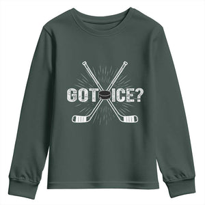 Funny Got Ice Hockey Player Gift Youth Sweatshirt TS12 Dark Forest Green Print Your Wear