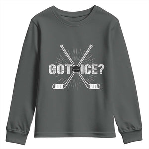 Funny Got Ice Hockey Player Gift Youth Sweatshirt TS12 Dark Heather Print Your Wear
