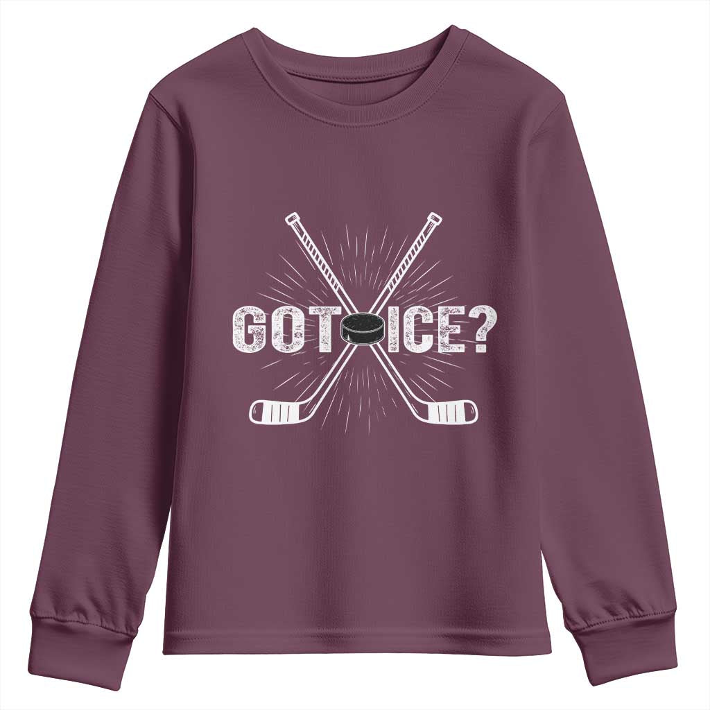 Funny Got Ice Hockey Player Gift Youth Sweatshirt TS12 Maroon Print Your Wear