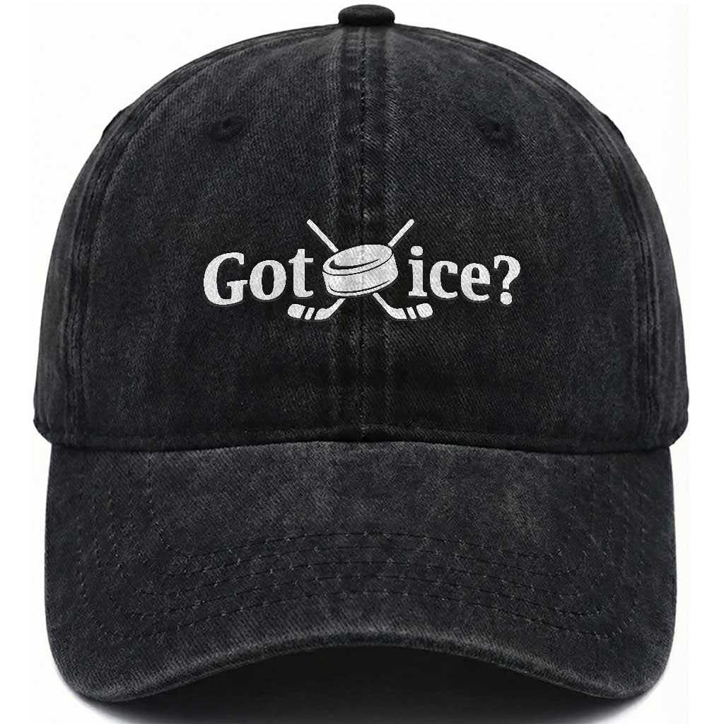 Got Ice Washed Cotton Baseball Cap Funny Hockey Lover Gift TS12 Print Your Wear