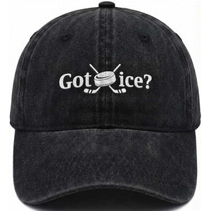 Got Ice Washed Cotton Baseball Cap Funny Hockey Lover Gift TS12 Print Your Wear
