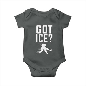 Got Ice Baby Onesie Funny Youth Ice Hockey Gift TS12 Dark Heather Print Your Wear