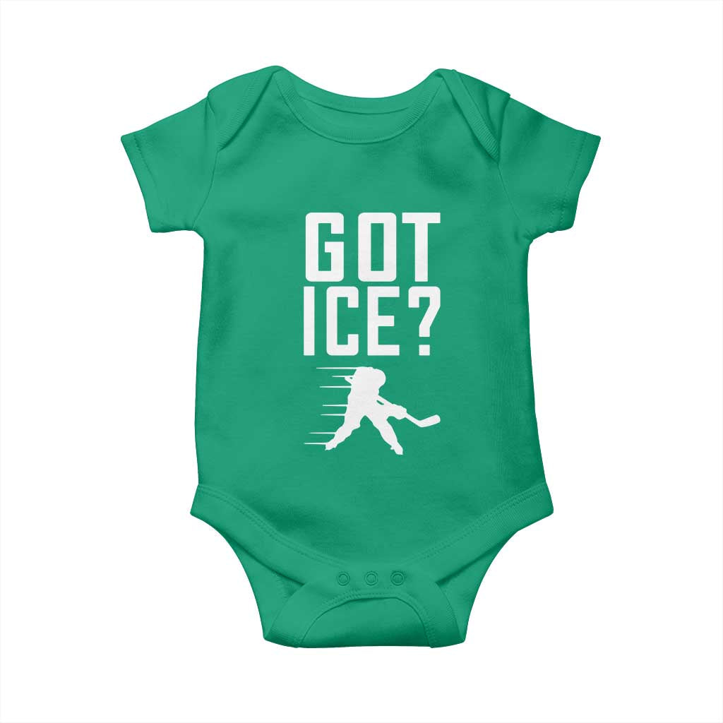 Got Ice Baby Onesie Funny Youth Ice Hockey Gift TS12 Irish Green Print Your Wear