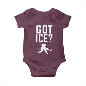Got Ice Baby Onesie Funny Youth Ice Hockey Gift TS12 Maroon Print Your Wear