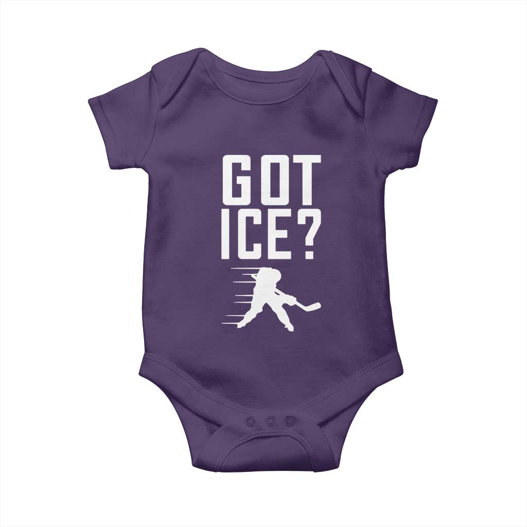 Got Ice Baby Onesie Funny Youth Ice Hockey Gift TS12 Purple Print Your Wear