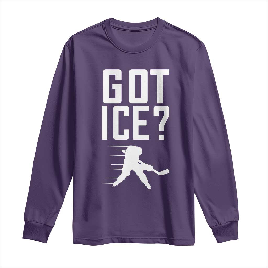 Got Ice Long Sleeve Shirt Funny Youth Ice Hockey Gift TS12 Purple Print Your Wear