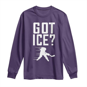 Got Ice Long Sleeve Shirt Funny Youth Ice Hockey Gift TS12 Purple Print Your Wear