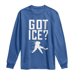 Got Ice Long Sleeve Shirt Funny Youth Ice Hockey Gift TS12 Royal Blue Print Your Wear