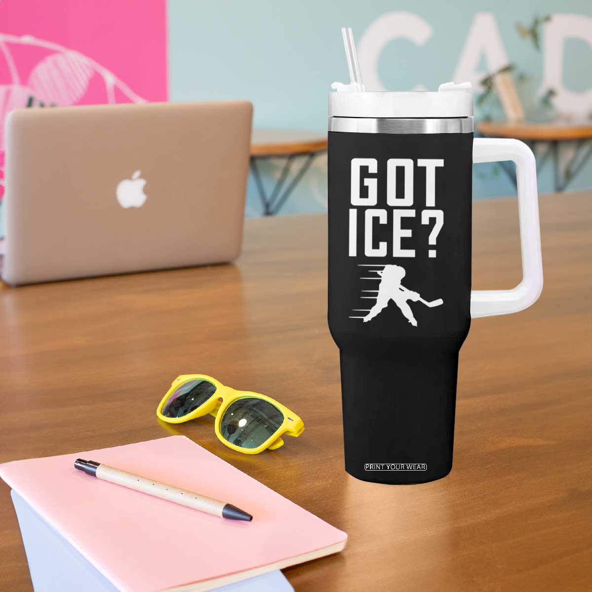 Got Ice Tumbler With Handle Funny Youth Ice Hockey Gift TS12 Print Your Wear