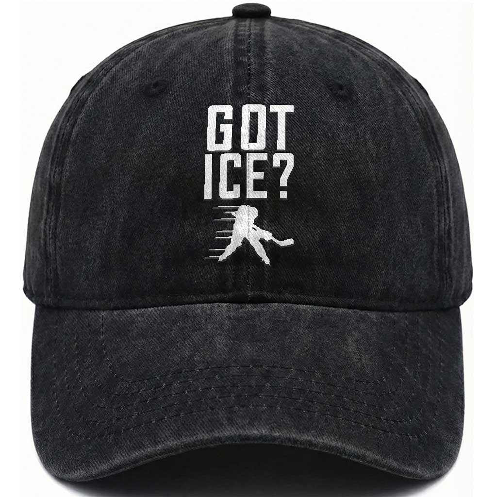 Got Ice Washed Cotton Baseball Cap Funny Youth Ice Hockey Gift TS12 Print Your Wear
