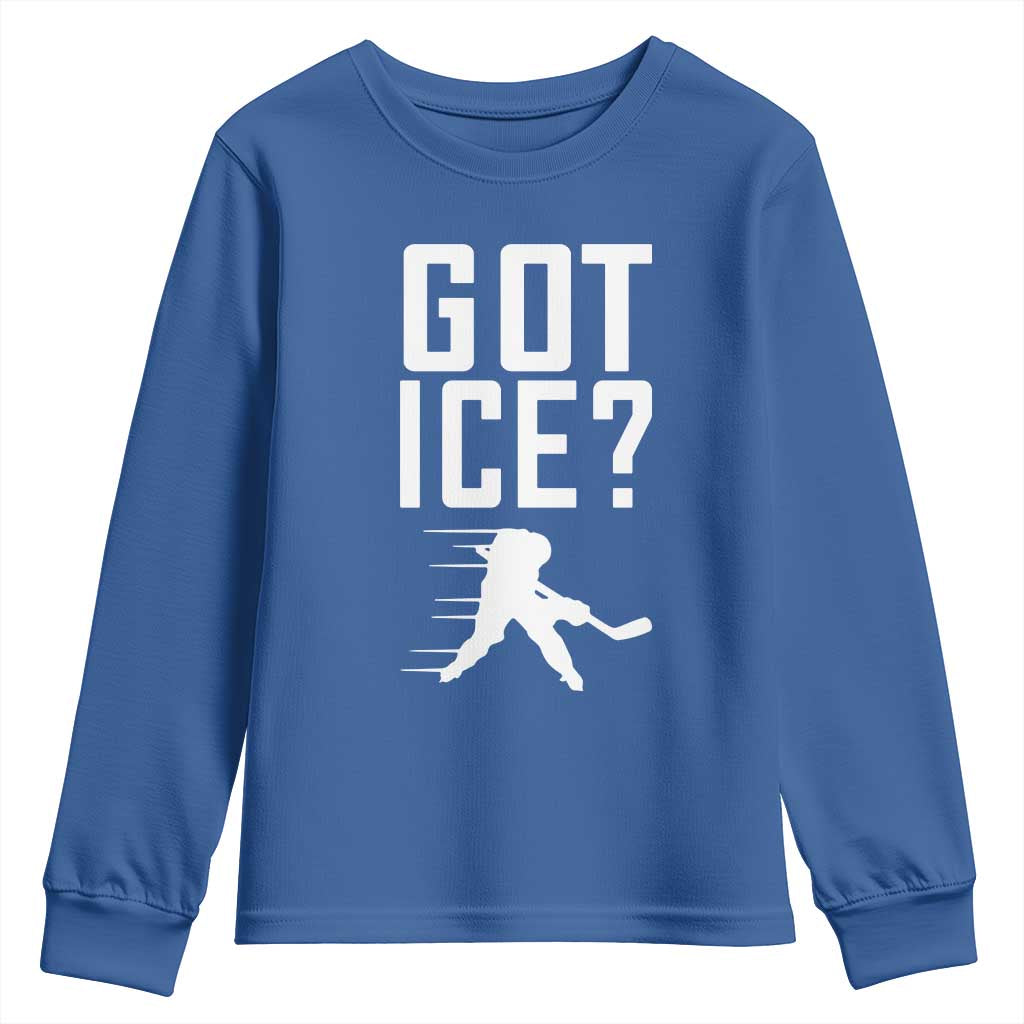 Got Ice Youth Sweatshirt Funny Youth Ice Hockey Gift TS12 Royal Blue Print Your Wear