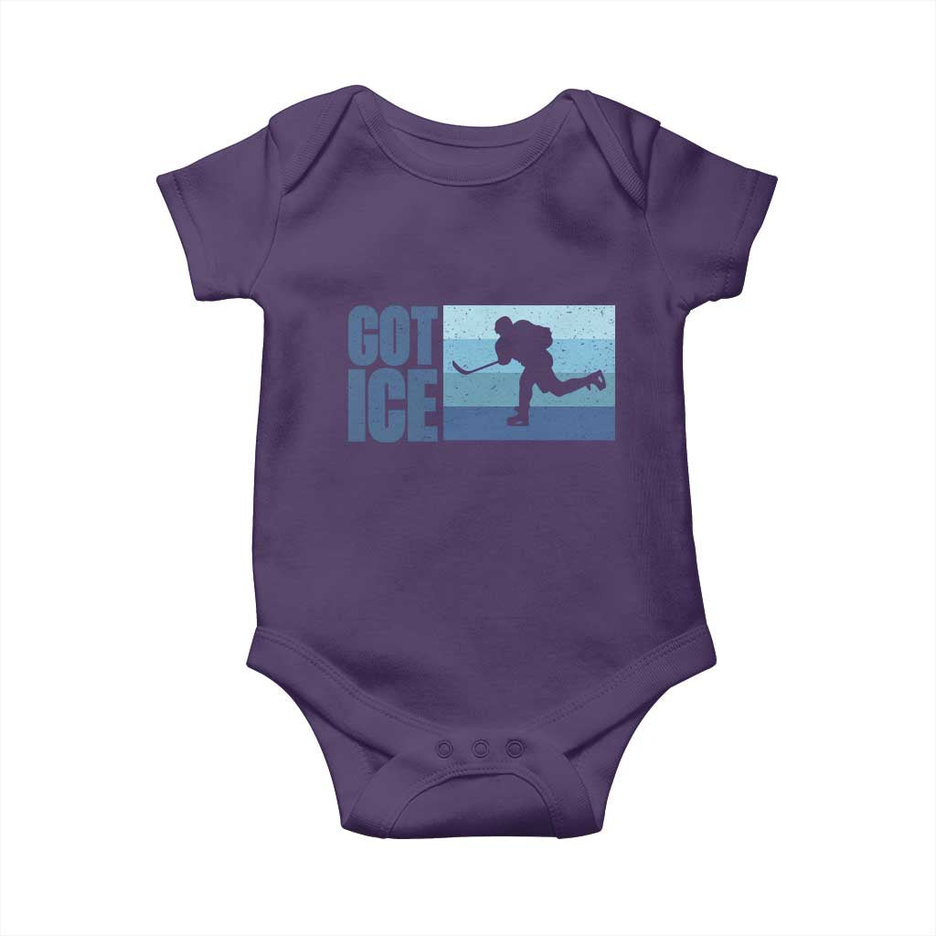 Got Ice Baby Onesie Ocean Blue Retro Ice Hockey Sport Lover Gift TS12 Purple Print Your Wear