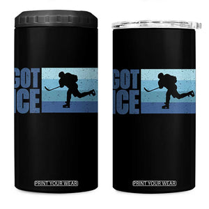 Got Ice 4 in 1 Can Cooler Tumbler Ocean Blue Retro Ice Hockey Sport Lover Gift TS12 One Size: 16 oz Black Print Your Wear