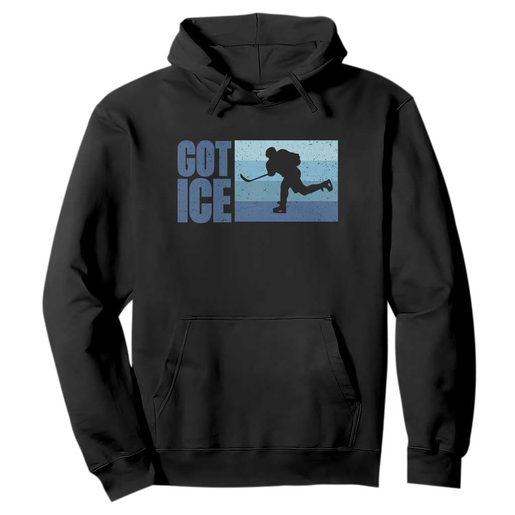 Got Ice Hoodie Ocean Blue Retro Ice Hockey Sport Lover Gift TS12 Black Print Your Wear