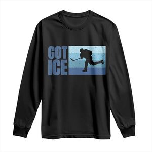 Got Ice Long Sleeve Shirt Ocean Blue Retro Ice Hockey Sport Lover Gift TS12 Black Print Your Wear