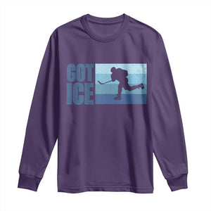 Got Ice Long Sleeve Shirt Ocean Blue Retro Ice Hockey Sport Lover Gift TS12 Purple Print Your Wear