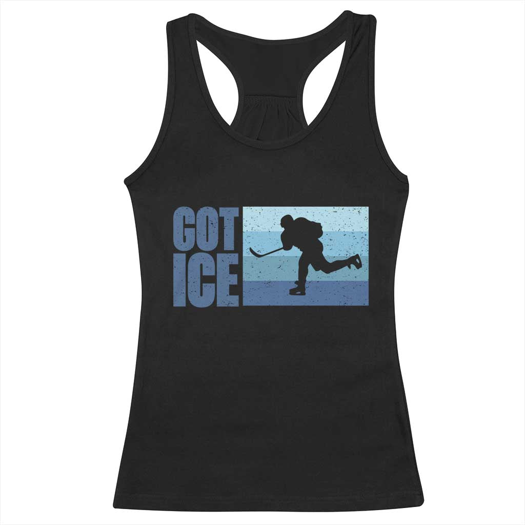 Got Ice Racerback Tank Top Ocean Blue Retro Ice Hockey Sport Lover Gift TS12 Black Print Your Wear