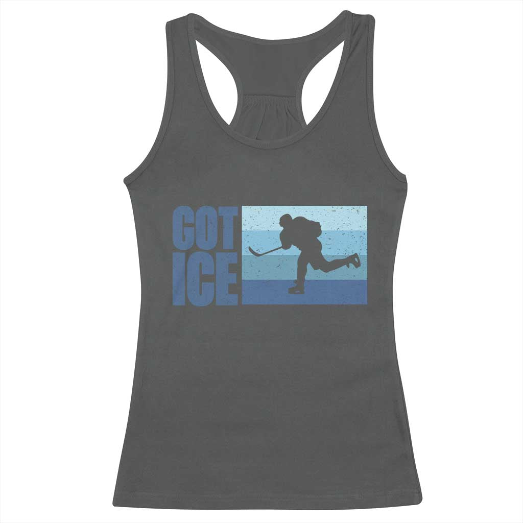 Got Ice Racerback Tank Top Ocean Blue Retro Ice Hockey Sport Lover Gift TS12 Dark Heather Print Your Wear