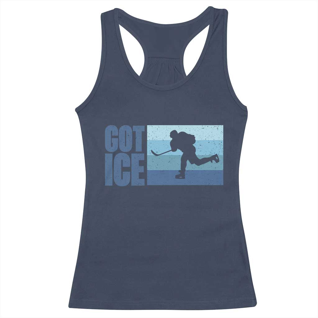 Got Ice Racerback Tank Top Ocean Blue Retro Ice Hockey Sport Lover Gift TS12 Navy Print Your Wear
