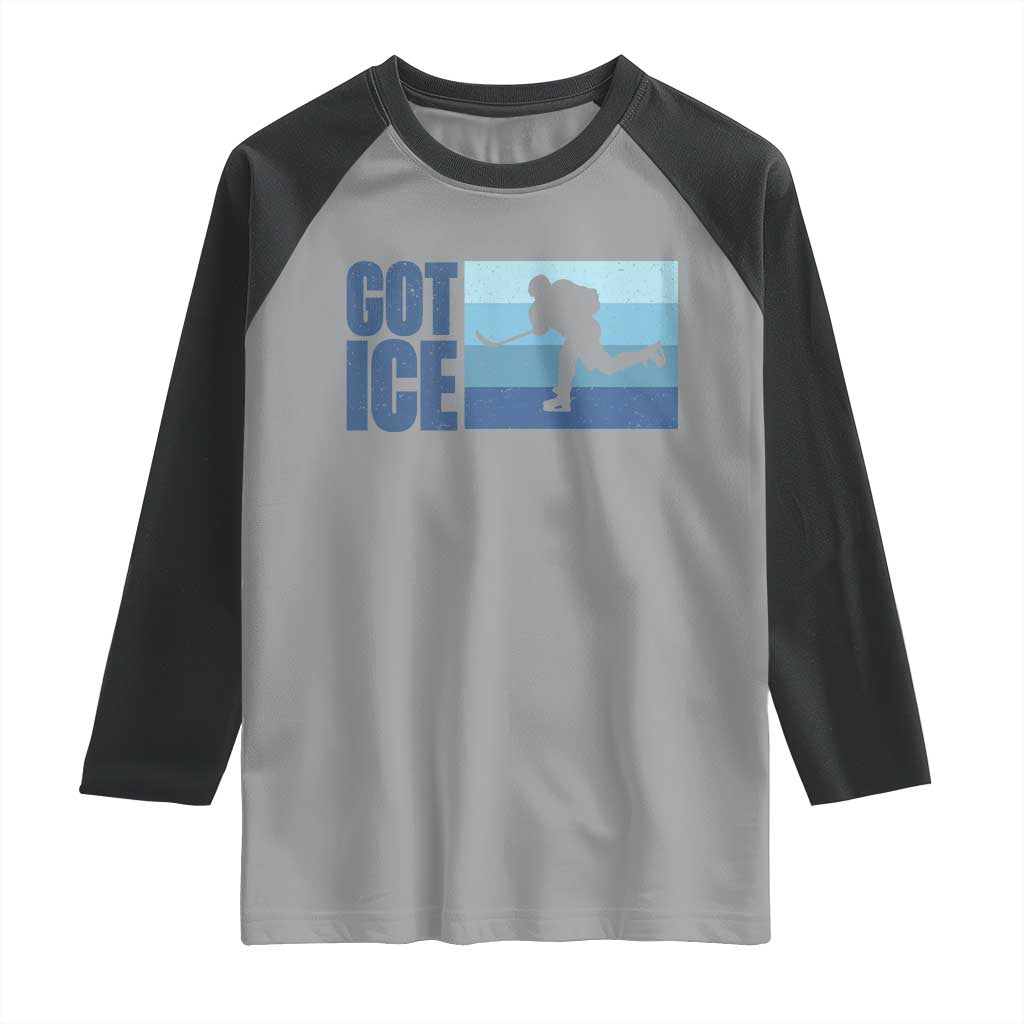Got Ice Raglan Shirt Ocean Blue Retro Ice Hockey Sport Lover Gift TS12 Sport Gray Black Print Your Wear