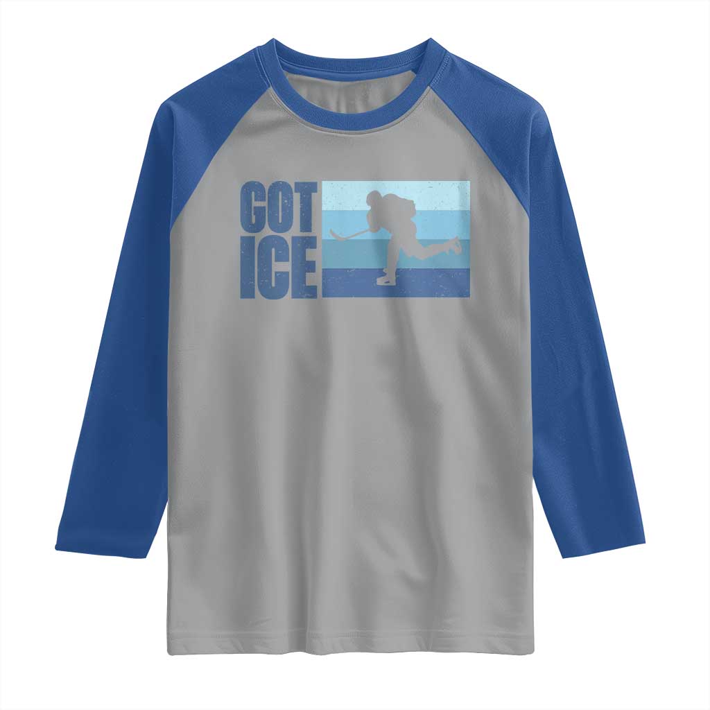 Got Ice Raglan Shirt Ocean Blue Retro Ice Hockey Sport Lover Gift TS12 Sport Gray Royal Print Your Wear