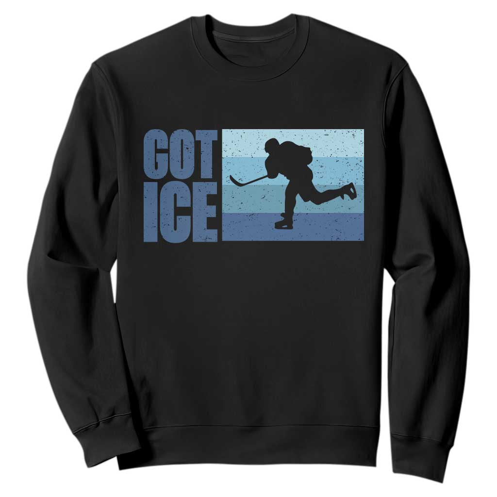 Got Ice Sweatshirt Ocean Blue Retro Ice Hockey Sport Lover Gift TS12 Black Print Your Wear