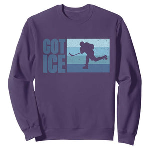 Got Ice Sweatshirt Ocean Blue Retro Ice Hockey Sport Lover Gift TS12 Purple Print Your Wear