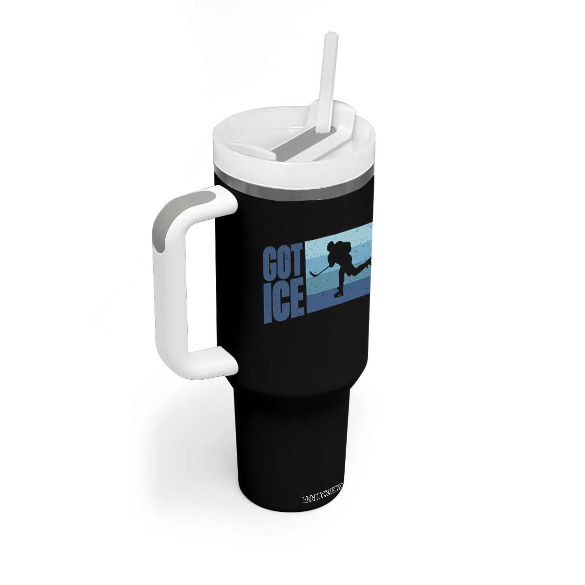 Got Ice Tumbler With Handle Ocean Blue Retro Ice Hockey Sport Lover Gift TS12 Print Your Wear