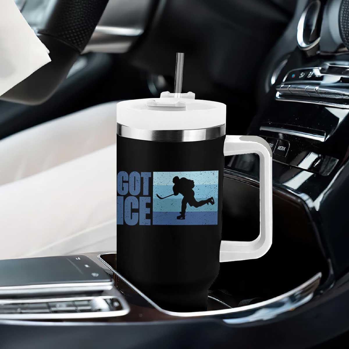 Got Ice Tumbler With Handle Ocean Blue Retro Ice Hockey Sport Lover Gift TS12 Print Your Wear