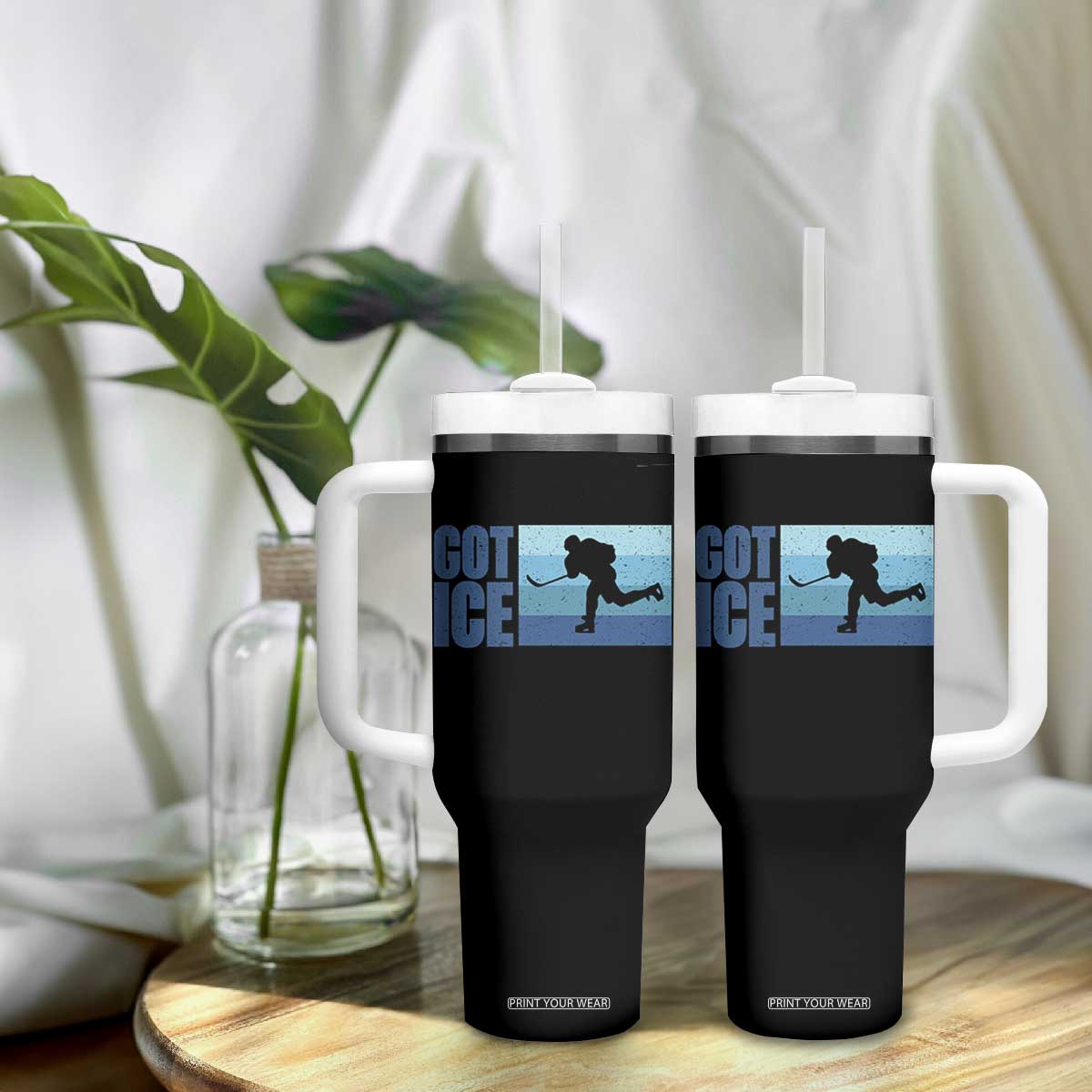 Got Ice Tumbler With Handle Ocean Blue Retro Ice Hockey Sport Lover Gift TS12 Print Your Wear