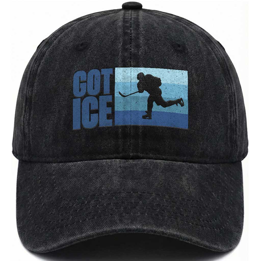 Got Ice Washed Cotton Baseball Cap Ocean Blue Retro Ice Hockey Sport Lover Gift TS12 Print Your Wear