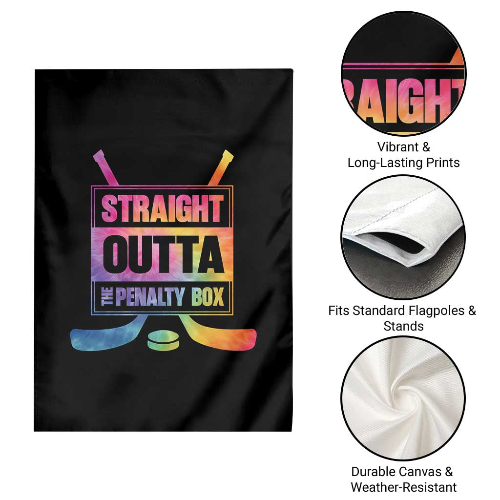 Straight Outta The Penalty Box Garden Flag Tie Dye Effect Hockey Player Gift TS12 Print Your Wear